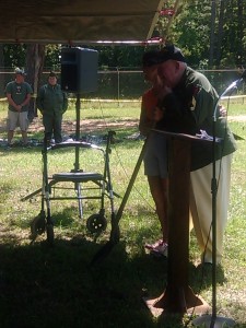 Ground is broken on a planned pavilion at the Camp Toccoa property at Currahee Mountain.
